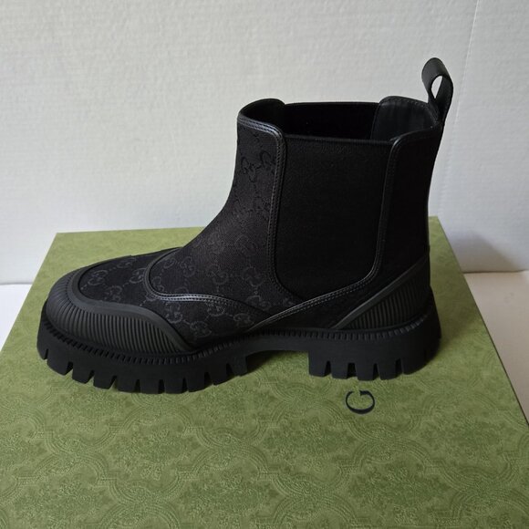 NIB Gucci Novo GG canvas slip on boots G 12 US 13 - Picture 4 of 9